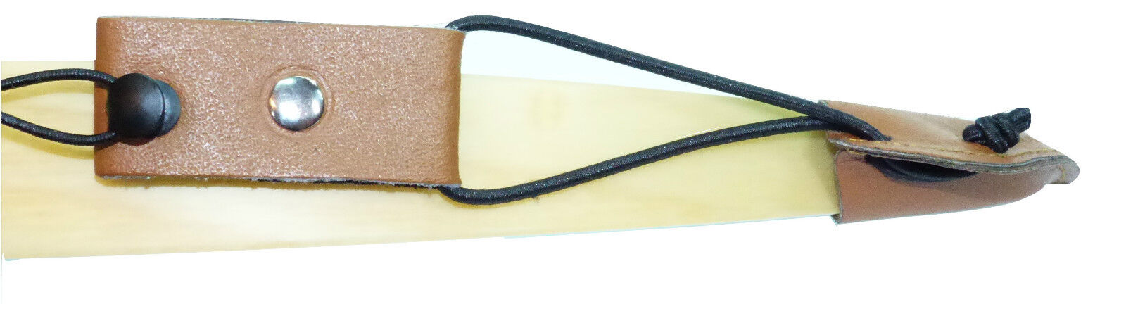 Spring Loaded String Keeper White Feather Traditional Leather String Keeper β Red Frog Archery